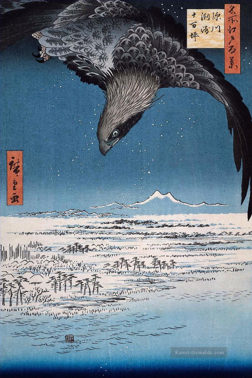 Adler über 100 000 Hektar Ebene in susaki fukagawa juman tsubo Utagawa Hiroshige Ukiyoe Ölgemälde